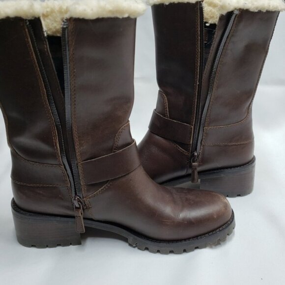 Cole Haan Champion Brown Leather Waterproof Zip Up Boots Women's Size 6B - Picture 6 of 16